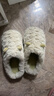 洁丽雅踩屎感棉拖鞋女士秋冬季室内家居家厚底防滑情侣毛毛绒拖鞋男冬天 绿色 38-39 【适合37-38码】 实拍图