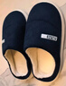 朴西冬季灯芯绒男士室内棉拖鞋保暖加绒厚底情侣居家 藏青色 44-45 实拍图