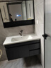 恋派浴室柜 陶瓷一体盆卫生间洗脸盆柜组合悬挂式洗漱台智能洗手盆柜 智能镜箱】珠光灰+陶瓷盆 90cm 实拍图