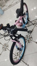 永久山地自行车成人山地车学生铝合金变速油碟刹内走线男女士单车赛车 辐条/炫彩粉【京仓发货 加厚车座】 24寸【适合：140-170cm】 24速【定位变速器】 实拍图