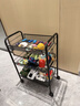 聚骊汇宿舍小推车置物架寝室书桌下小书架可移动带轮零食多层夹缝收纳柜 3层黑-豪华加厚【滑轮+挂钩】 实拍图