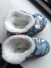 十月结晶新生儿脚套夹棉秋冬男女宝宝护脚套0-12个月婴儿软底鞋子 森林小鹿蓝 0-6个月 实拍图