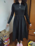 简轻逸赫本风黑色针织连衣裙秋冬配大衣女装套装裙子新款礼服长裙气质 黑色拉链长袖A字赫本风连衣裙 M 【建议100斤以内】 实拍图