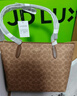 蔻驰（COACH）【品牌直供】女士大号单肩手提托特包棕黄拼棕色CBT20新年礼物 实拍图
