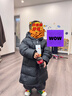 保姆鹅  【风墙】儿童羽绒服宝宝中长款护脸加厚外套保暖童装[NG2664] 炭黑 120 实拍图