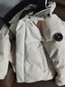 鸭鸭孙颖莎同款时空道宇羽绒服男短款2025冬季新款男女款面包服外套HY 月光白色 XL 180/96A(XL) 实拍图