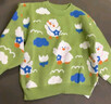 嘟嘟家【全棉&抗起球面料】男女童毛衣保暖满印卡通童装儿童套头衫冬装 绿色 90 实拍图