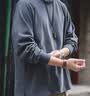 马登工装美式重磅长袖T恤男宽松纯棉磨毛打底衫春薄款男士卫衣 灰蓝色 【阿美咔叽穿搭/打底内搭男/上衣】 XL 实拍图