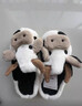 细细条（XIXITIAO）情侣可爱小奶牛棉拖鞋秋冬季男女士居家亲子保暖毛毛拖鞋 全包跟款白色 40-41（适合39-40的脚） 实拍图