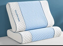 海澜之家（HLA）枕头记忆枕A类颈椎枕芯护颈枕慢回弹深睡眠学生记忆棉枕头成人睡 凉豆豆天空蓝【人体工学记忆枕】 60*40*12/10cm1100g【一对装】 实拍图