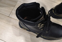 骆驼（CAMEL）加绒牛皮经典圆头增高复古工装马丁靴男士 G15W136056 黑色 41 实拍图