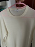 优衣库女装精纺美利奴羊毛圆领针织衫长袖通勤25秋冬新款478330 01 乳白色 M 实拍图