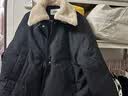 森马（Semir）羽绒服女宽松短款毛绒翻领秋冬特宽松复古巴恩风外套显瘦花苞下摆 黑色调00399|灰鸭绒|特宽松介意可拍小一码 S 【宽松版，建议拍小一码】 实拍图