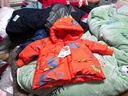 鸭鸭25新款冬装男童中长款羽绒服宝宝小童儿童印花加厚外套 橘色 90 实拍图