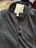 优衣库女装精纺美利奴羊毛罗纹圆领针织短开衫/25秋冬新款478336 07 青灰色 M /160/84A 实拍图