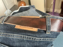 梵羅紀亞复古皮带男真皮针扣头层纯牛皮手工休闲牛仔裤腰带青年3.8单层皮 【整皮切割】：咖啡 110cm 实拍图