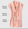 洁丽雅（Grace）家居浴袍女 可穿可裹加厚浴巾 家用女生吸水浴裙透气浴衣 粉色 实拍图