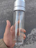 一键开盖双层玻璃杯泡茶水杯子男女办公车载便携茶水分离杯防爆 银色400ml 实拍图