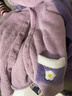 多妙屋儿童睡衣秋冬女童珊瑚绒套装法兰绒亲子家居服 99090紫色 160cm  实拍图