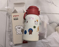 贝亲×miiiiichan儿童保温杯小学生喝水杯双饮杯 316不锈钢 600ML 彩色波点-杯套背带 实拍图