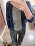 优衣库女装柔软罗纹条纹圆领T恤长袖百搭打底内搭480036 69 藏青色 M /160/84A 实拍图