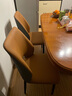 PEOY意式轻奢餐椅网红餐厅现代简约软靠背休闲高级感椅子家用 [暗橘色]优质皮革+加粗碳素钢腿 实拍图