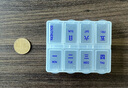 卫辞分药盒分装盒药盒一周随身小药盒便携7天药盒切药片神器分药器盒 双排方型【七格小药盒】 附赠【分药器】 实拍图