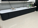 始于岩值电视柜落地一体靠墙客厅意式现代简约小户型茶几电视柜组合 黑色柜体+亮光白晶石台面 2.0米三抽【电视柜】 实拍图