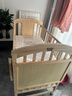 优乐博（ULOP）婴儿床实木无漆可移动拼接宝宝床多功能带尿布台新生儿bb摇摇床 婴儿床[送皇冠5件套+蚊帐+棕垫] 实拍图