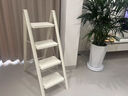 八海鸟家用折叠梯子四步小人字梯加厚加粗简易收纳奶白色多功能室内客厅 实拍图