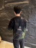 COW男士真皮胸包头层牛皮单肩包男款时尚斜挎包旅行腰包C-8630 黑色 实拍图