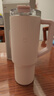 小米吸管保温杯大容量冰霸杯巨无霸水杯316L不锈钢男女保冷杯 吸管杯 樱花粉 1L 实拍图