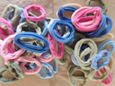 多巴胺渐变发圈发绳高弹力橡皮筋头发ins头绳马尾加粗发饰高级 三色条纹+花纹混装-52根 实拍图