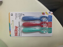 努比（Nuby）婴儿辅食勺硅胶宝宝训练沾勺自主进食勺宝宝训练勺餐具3支装 绿红蓝 实拍图