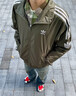 adidas情侣款复古风梭织立领夹克外套男女秋季阿迪达斯官方三叶草 亮白   XL 实拍图