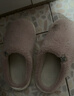 优调棉拖鞋女乳胶防踩塌厚底抑菌防臭居家秋冬保暖情侣拖鞋男 粉40-41 实拍图