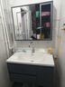 恋派浴室柜 陶瓷一体盆卫生间洗脸盆柜组合悬挂式洗漱台智能洗手盆柜 智能镜柜】珠光灰【促销中】80cm 实拍图