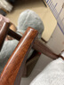 餐椅现代简约网红牛角椅餐厅咖啡厅餐桌椅子北欧轻奢靠背凳子卧室  （摩卡色软皮）田园胡桃铁架 实拍图