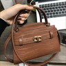 CHARLES&KEITH鳄鱼纹凯莉包手提斜挎婚包包女包生日礼物新年礼物CK2-50270880-1 Chocolate Croco巧克力鳄鱼纹色（新色） S 实拍图