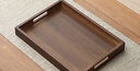 新款竹木茶盘托盘大小型承重多功能盘家用长方形客厅中式提手托盘 黑胡桃色茶托盘52*34cm 实拍图
