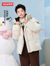鸭鸭孙颖莎同款时空道宇羽绒服男短款2025冬季新款男女款面包服外套HY 月光白色 M 170/88A(M) 实拍图