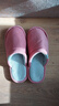 回力日系柔软情侣棉拖秋冬家居室内保暖棉鞋女款HL0006皮红38-39码 实拍图