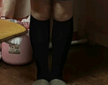 JKN大码压力小腿袜女秋冬【微压显瘦】胖mm粗腿jk白色黑色过膝长筒袜 实拍图