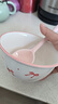 【天天低价】新款釉下彩陶瓷碗餐具套装少女心ins风陶瓷碗勺 蝴蝶结一碗一勺 实拍图