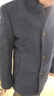 雅鹿男士中长款商务休闲可脱卸羽绒内胆保暖獭兔毛领毛呢大衣 藏青180 实拍图