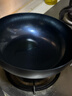 章丘铁锅正宗手工锻打铁锅无涂层物理不粘锅炒锅老式家用炒菜锅厨具轻音 标准版古法烤蓝（已干烧） 26cm 实拍图