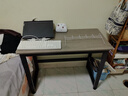 馨美凯电脑桌台式家用简易书桌办公桌简约现代工作台租房卧室学习写字桌 【单桌1.6cm厚桌面】黑架+玛尼灰 长100cm*宽50cm*高74cm 实拍图