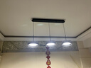 施美特餐厅吊灯现代简约餐桌灯国王湖轻奢极简一字长条吧台中山灯具套餐 3头长盘-砂黑+烟灰罩-三色变光 实拍图