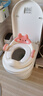 世纪宝贝（babyhood）儿童马桶圈男女宝宝坐便器马桶辅助便圈PVC软坐垫 小兔子 甜橙粉 实拍图