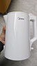 美的（Midea）电水壶电热水壶  大容量家用烧水壶 双层防烫开水壶 304不锈钢无缝内胆 大功率快速烧水 1.5L 【一键开盖I无缝内胆】HJ1566 实拍图